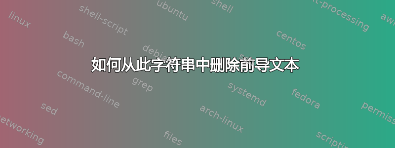 如何从此字符串中删除前导文本