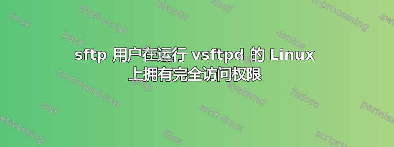 sftp 用户在运行 vsftpd 的 Linux 上拥有完全访问权限