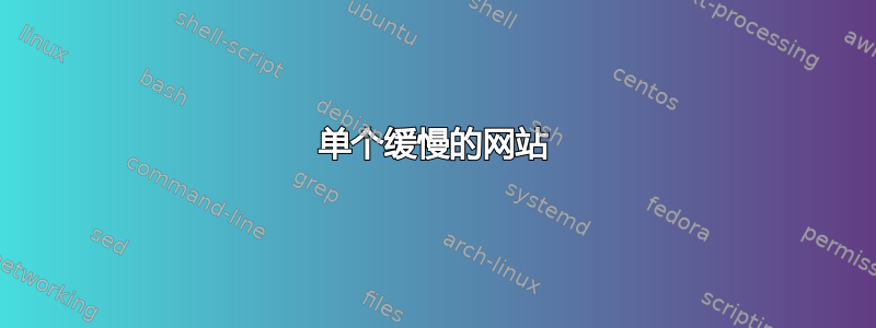 单个缓慢的网站