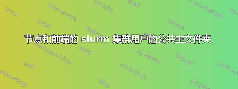 节点和前端的 slurm 集群用户的公共主文件夹