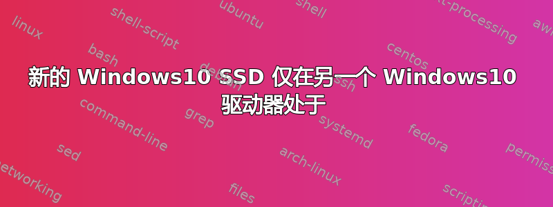 新的 Windows10 SSD 仅在另一个 Windows10 驱动器处于