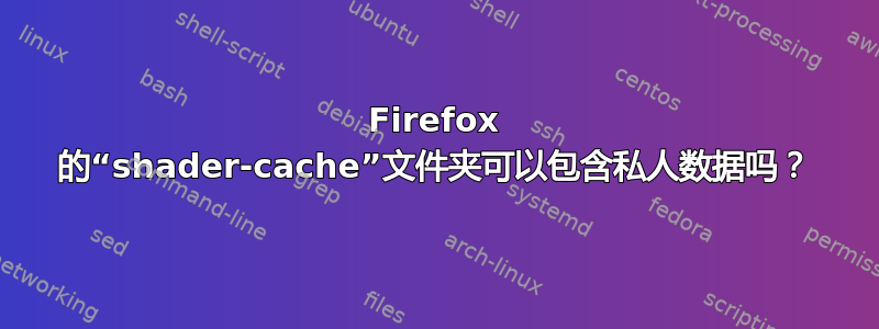 Firefox 的“shader-cache”文件夹可以包含私人数据吗？