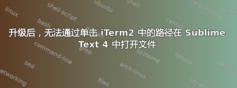 升级后，无法通过单击 iTerm2 中的路径在 Sublime Text 4 中打开文件