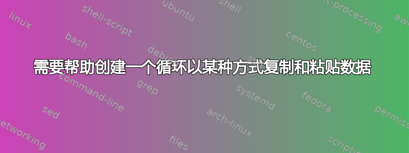 需要帮助创建一个循环以某种方式复制和粘贴数据