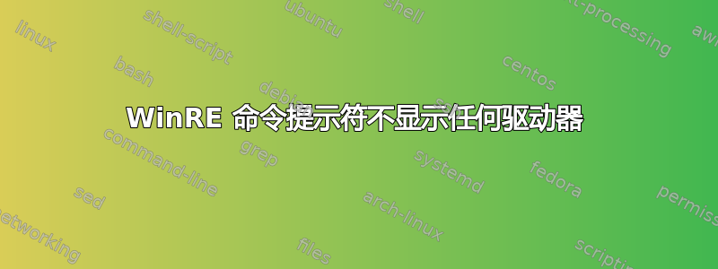 WinRE 命令提示符不显示任何驱动器