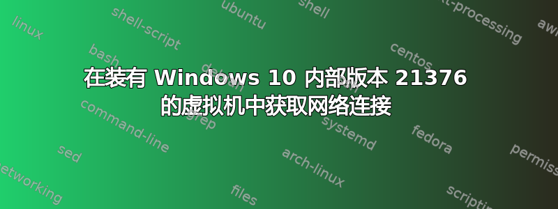 在装有 Windows 10 内部版本 21376 的虚拟机中获取网络连接