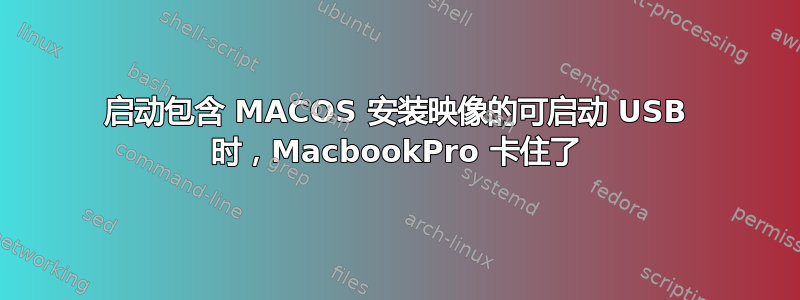 启动包含 MACOS 安装映像的可启动 USB 时，MacbookPro 卡住了