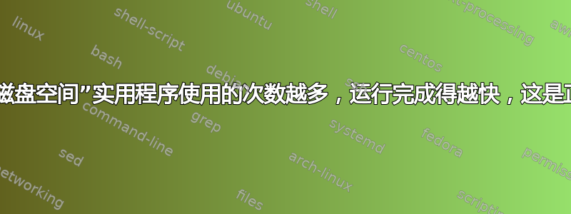 “清除可用磁盘空间”实用程序使用的次数越多，运行完成得越快，这是正常的吗？