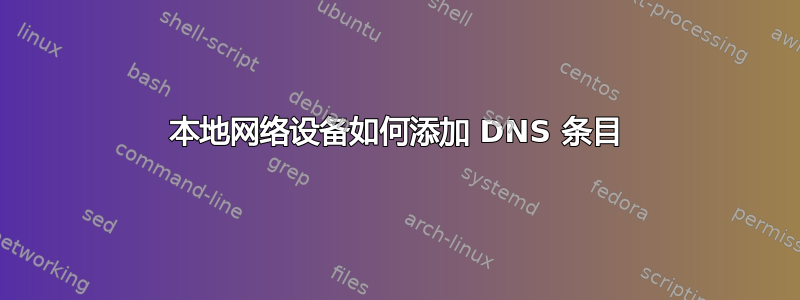 本地网络设备如何添加 DNS 条目