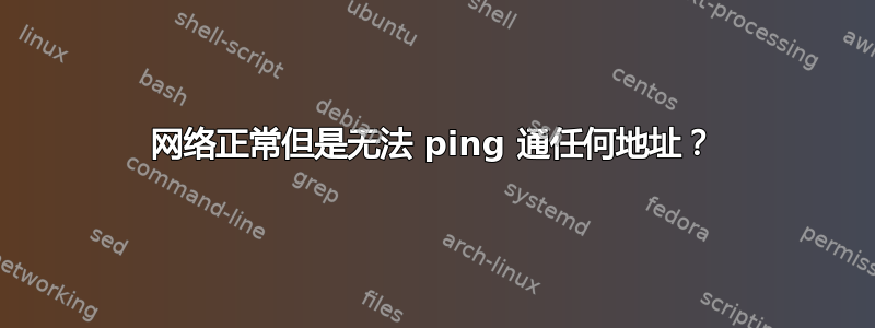 网络正常但是无法 ping 通任何地址？