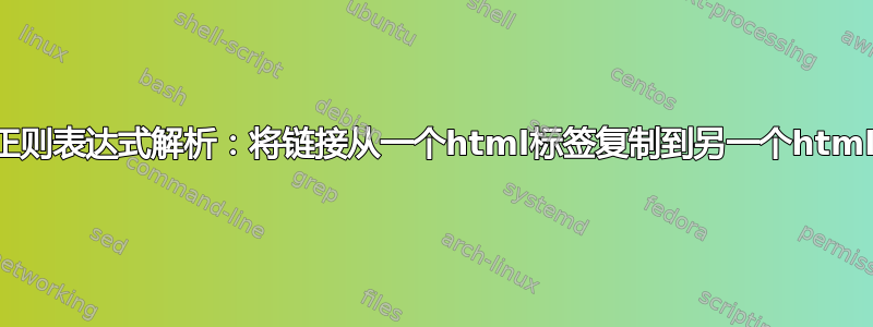 使用正则表达式解析：将链接从一个html标签复制到另一个html标签