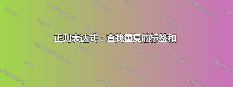 正则表达式：查找重复的标签和