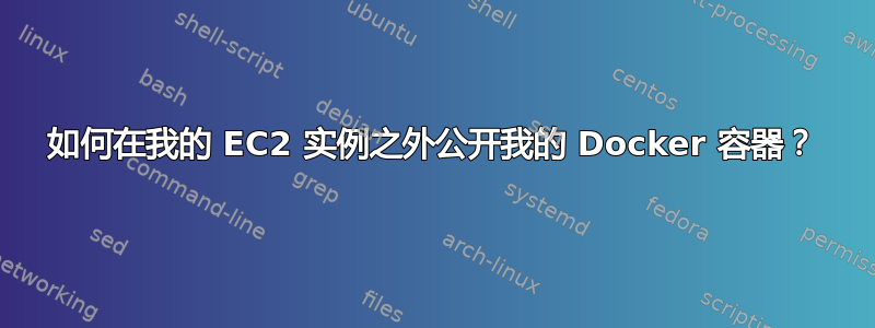 如何在我的 EC2 实例之外公开我的 Docker 容器？