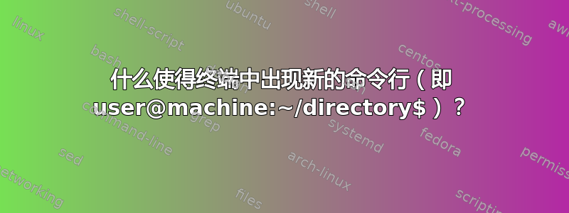 什么使得终端中出现新的命令行（即 user@machine:~/directory$）？