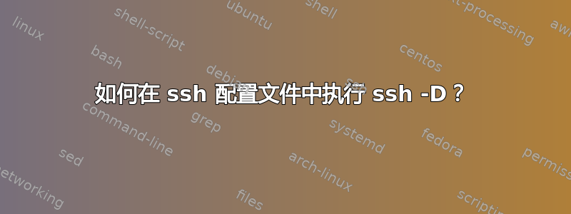 如何在 ssh 配置文件中执行 ssh -D？