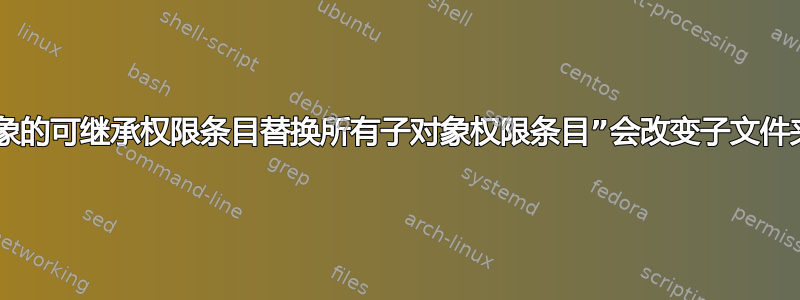 为什么“用该对象的可继承权限条目替换所有子对象权限条目”会改变子文件夹的继承设置？