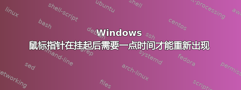 Windows 鼠标指针在挂起后需要一点时间才能重新出现