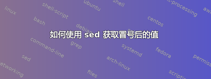 如何使用 sed 获取冒号后的值