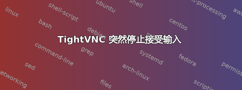 TightVNC 突然停止接受输入