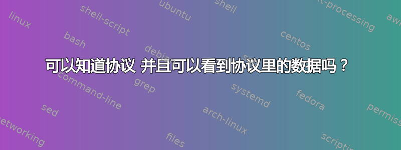 可以知道协议 并且可以看到协议里的数据吗？