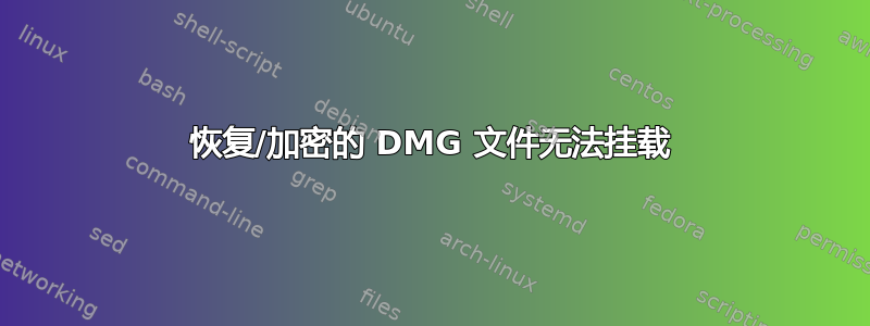 恢复/加密的 DMG 文件无法挂载