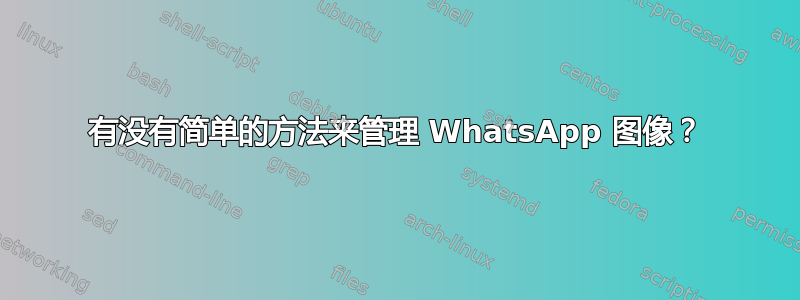 有没有简单的方法来管理 WhatsApp 图像？