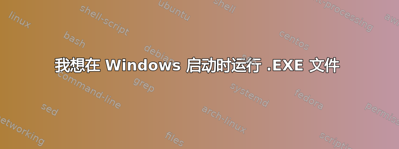 我想在 Windows 启动时运行 .EXE 文件