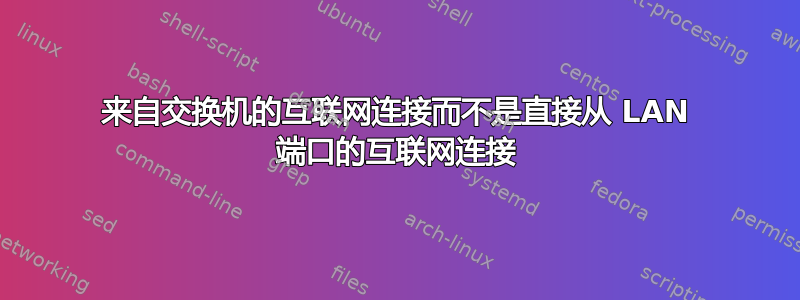 来自交换机的互联网连接而不是直接从 LAN 端口的互联网连接