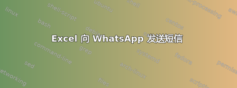 Excel 向 WhatsApp 发送短信