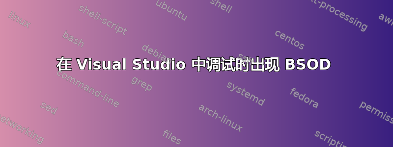 在 Visual Studio 中调试时出现 BSOD