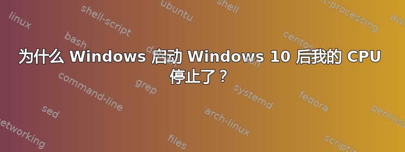 为什么 Windows 启动 Windows 10 后我的 CPU 停止了？