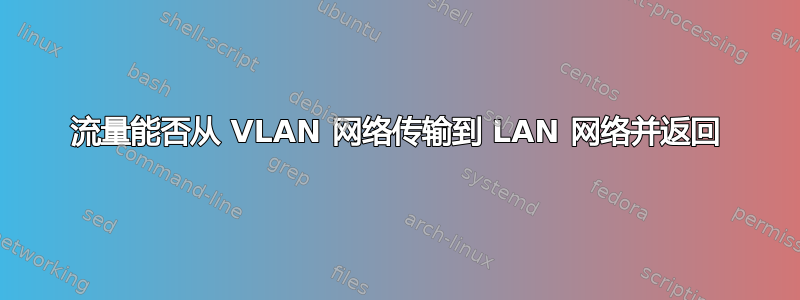 流量能否从 VLAN 网络传输到 LAN 网络并返回