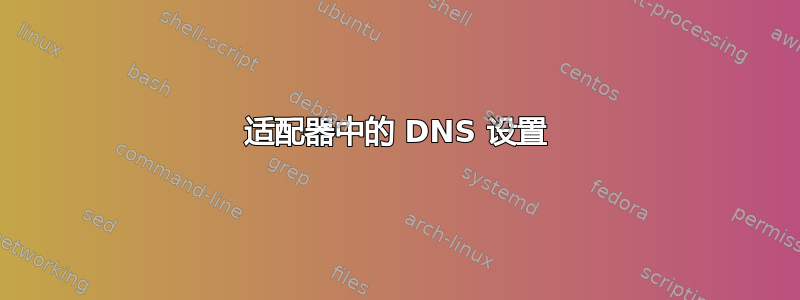 适配器中的 DNS 设置