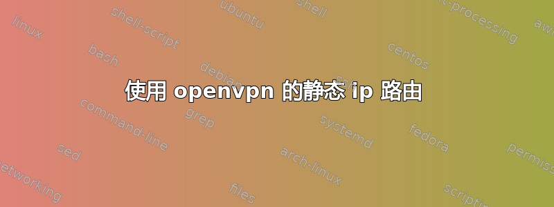 使用 openvpn 的静态 ip 路由