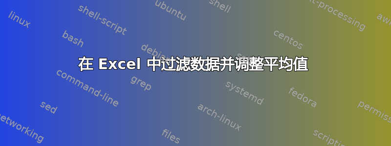 在 Excel 中过滤数据并调整平均值