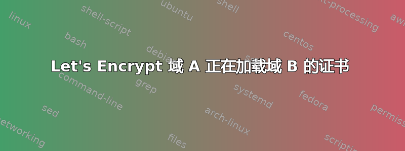 Let's Encrypt 域 A 正在加载域 B 的证书