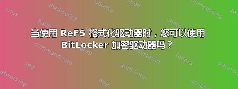 当使用 ReFS 格式化驱动器时，您可以使用 BitLocker 加密驱动器吗？