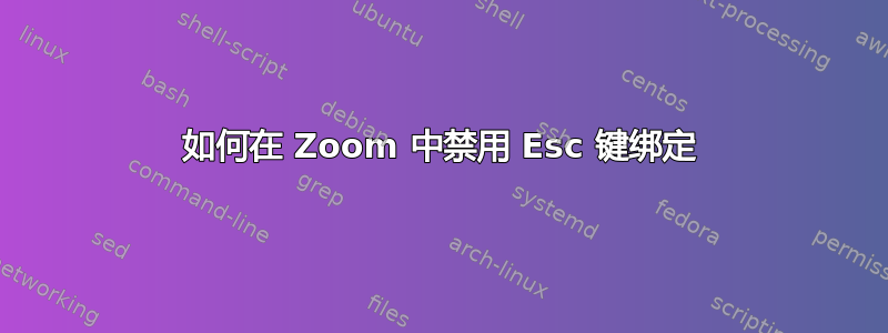 如何在 Zoom 中禁用 Esc 键绑定