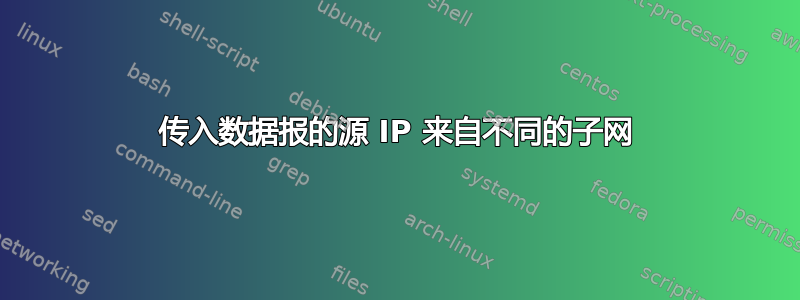 传入数据报的源 IP 来自不同的子网