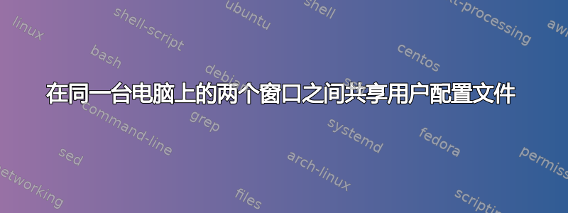 在同一台电脑上的两个窗口之间共享用户配置文件