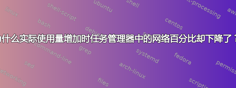 为什么实际使用量增加时任务管理器中的网络百分比却下降了？