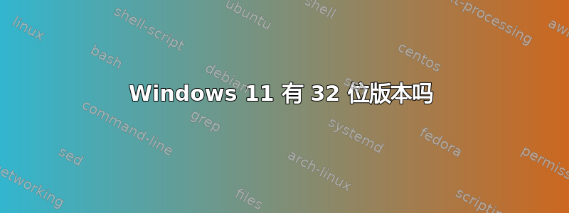 Windows 11 有 32 位版本吗