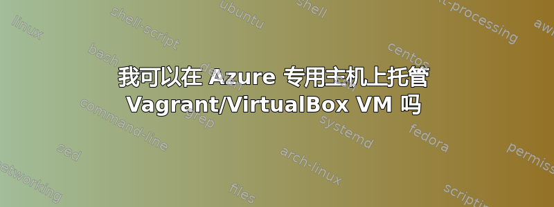 我可以在 Azure 专用主机上托管 Vagrant/VirtualBox VM 吗