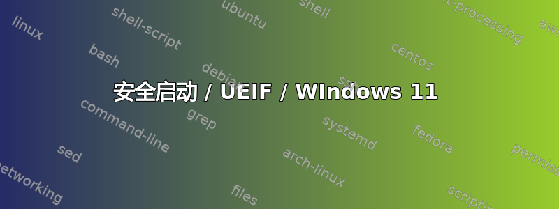 安全启动 / UEIF / WIndows 11