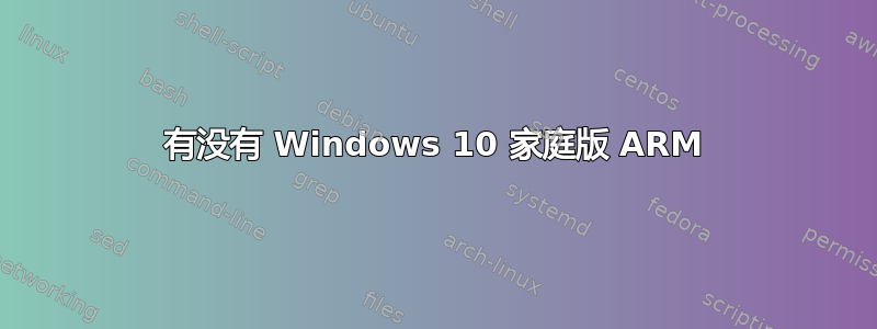 有没有 Windows 10 家庭版 ARM