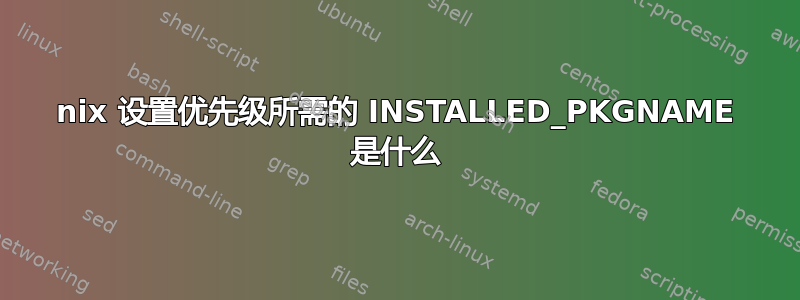 nix 设置优先级所需的 INSTALLED_PKGNAME 是什么