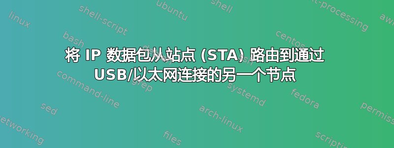 将 IP 数据包从站点 (STA) 路由到通过 USB/以太网连接的另一个节点