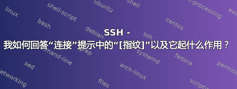 SSH - 我如何回答“连接”提示中的“[指纹]”以及它起什么作用？