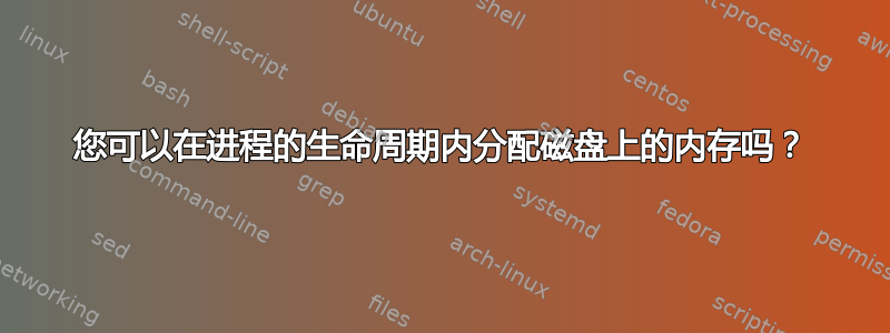 您可以在进程的生命周期内分配磁盘上的内存吗？