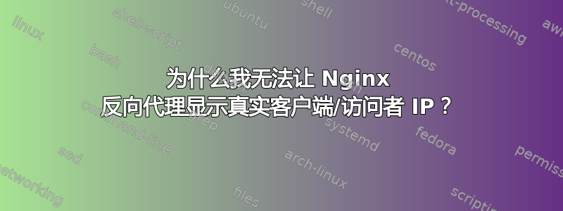 为什么我无法让 Nginx 反向代理显示真实客户端/访问者 IP？